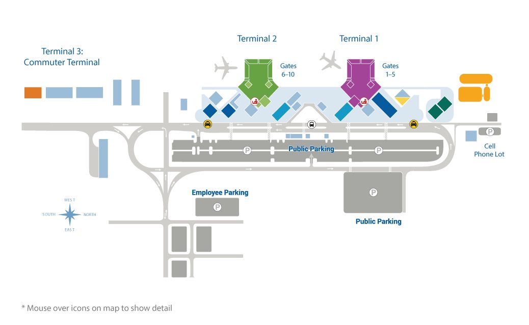 Схема аэропорта Кона Гавайи